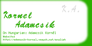 kornel adamcsik business card