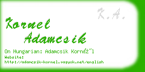 kornel adamcsik business card